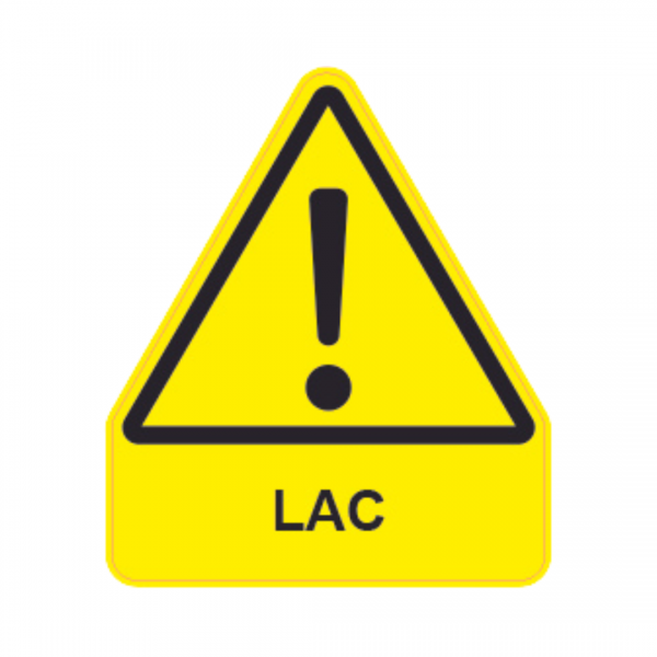 Panneau Triangle Sticker Danger ! Texte "Lac" TRI-STI145-TXD